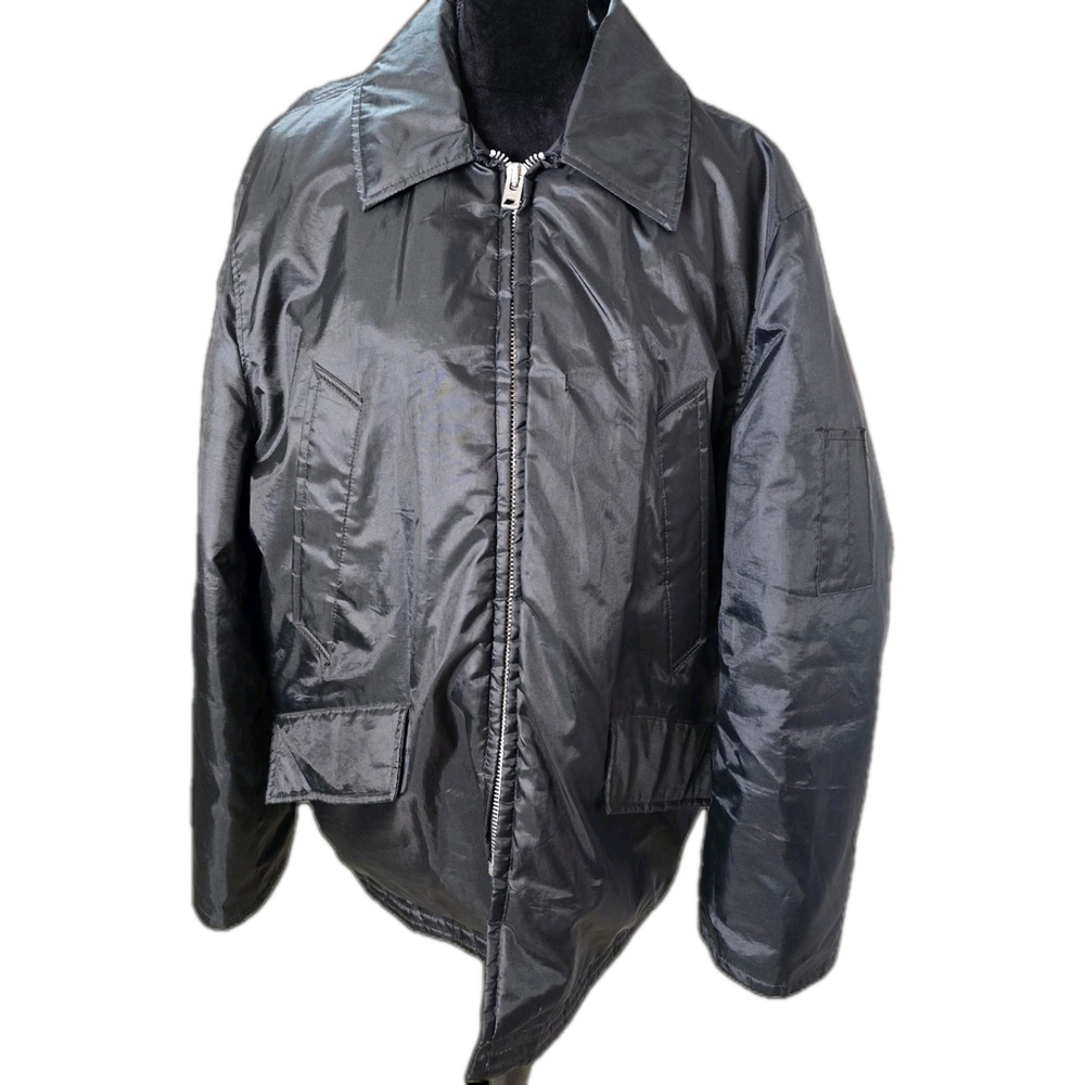 Vintage 1980s Golden Fleece Industrial Workwear Jacket Black USA Made Size 44